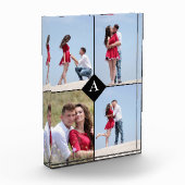 Benutzerdefiniertes Monogramm & Vier Foto Schwarz (Links)
