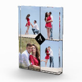 Benutzerdefiniertes Monogramm & Vier Foto Schwarz (Rechts)