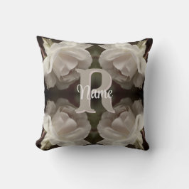 Benutzerdefiniertes Monogramm Vintage-Rosen Person Kissen