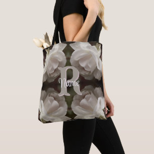 Benutzerdefiniertes Monogramm Vintage-Rosen Person Tasche