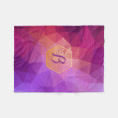 Benutzerdefiniertes Monogramm Violett und lila Gra Fleecedecke (Vorderseite (Horizontal))