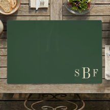 Benutzerdefiniertes Monogramm Waldgrüner Samt Mode