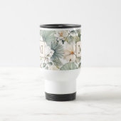 Benutzerdefiniertes Monogramm Wasserfarbe Floral Reisebecher (Mittel)