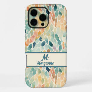 Benutzerdefiniertes Monogramm-Wasserfarben-Blattmu iPhone 16 Pro Max Hülle