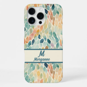Benutzerdefiniertes Monogramm-Wasserfarben-Blattmu iPhone 16 Pro Max Hülle