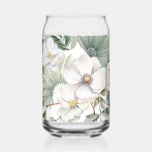 Benutzerdefiniertes Monogramm-Wasserfarben-Blumenm Dosenglas (Vorderseite)