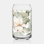 Benutzerdefiniertes Monogramm-Wasserfarben-Blumenm Dosenglas (Rückseite)