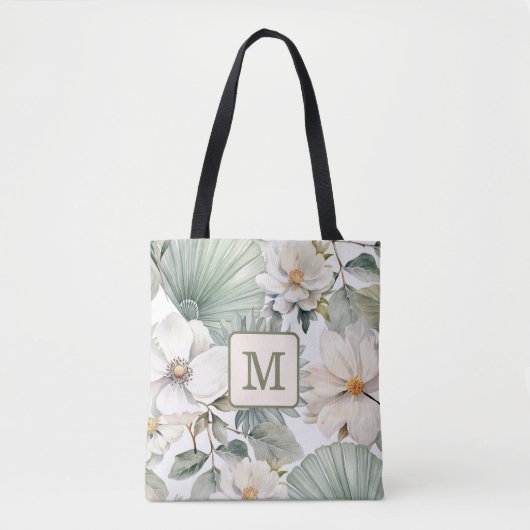 Benutzerdefiniertes Monogramm-Wasserfarben-Blumenm Tasche (Vorderseite)