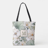 Benutzerdefiniertes Monogramm-Wasserfarben-Blumenm Tasche (Rückseite)