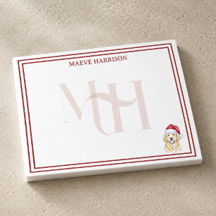 Benutzerdefiniertes Monogramm Weihnachtsfest Golde Post-it Klebezettel