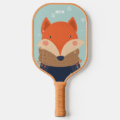Benutzerdefiniertes Monogramm Winter Fox Pickleball Schläger (Vorderseite)