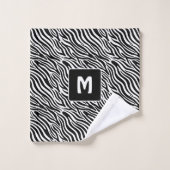 Benutzerdefiniertes Monogramm Zebra-Muster Badhandtuch Set (Waschlappen)