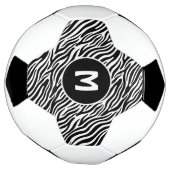 Benutzerdefiniertes Monogramm Zebra-Muster Fußball (Gedreht)