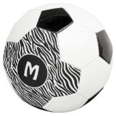 Benutzerdefiniertes Monogramm Zebra-Muster Fußball (Dreiviertel)
