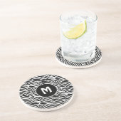 Benutzerdefiniertes Monogramm Zebra-Muster Getränkeuntersetzer (Seite)