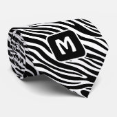 Benutzerdefiniertes Monogramm Zebra-Muster Krawatte (Gerollt)