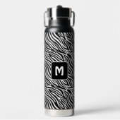 Benutzerdefiniertes Monogramm Zebra-Muster Trinkflasche (Vorderseite)
