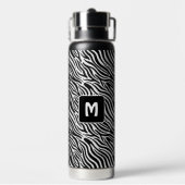 Benutzerdefiniertes Monogramm Zebra-Muster Trinkflasche (Hinten)