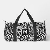 Benutzerdefiniertes Monogramm Zebramuster Duffle Bag (Vorderseite)