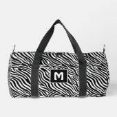 Benutzerdefiniertes Monogramm Zebramuster Duffle Bag (Rückseite)