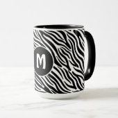 Benutzerdefiniertes Monogramm Zebramuster Tasse (VorderseiteRechts)