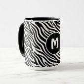 Benutzerdefiniertes Monogramm Zebramuster Tasse (Vorderseite Links)