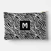 Benutzerdefiniertes Monogramm Zebramuster Zubehörtasche (Rückseite)