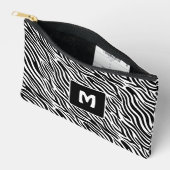Benutzerdefiniertes Monogramm Zebramuster Zubehörtasche (Offen)