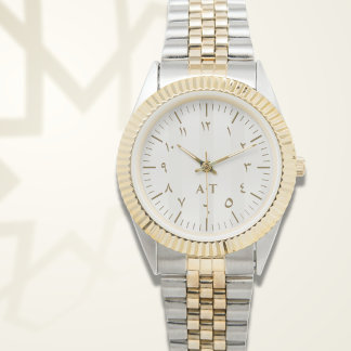 Benutzerdefiniertes Monogramm Zweifarbiges Gold | Armbanduhr