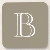 Benutzerdefiniertes monogrammiertes Buchstabeninit Getränkeuntersetzer (Vorderseite)