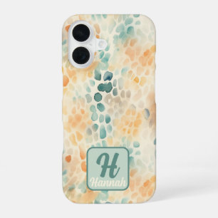 Benutzerdefiniertes monogrammiertes Wasserfarben b iPhone 16 Hülle