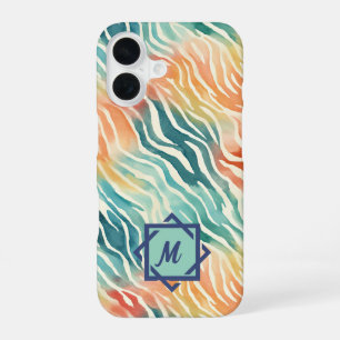 Benutzerdefiniertes monogrammiertes Wasserfarben-K iPhone 16 Hülle