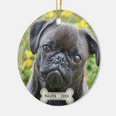 Benutzerdefiniertes Mops-Dog-Foto Keramik Ornament (Links)