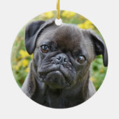 Benutzerdefiniertes Mops-Dog-Foto Keramik Ornament (Hinten)