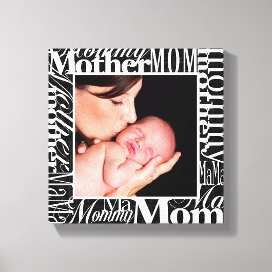 Benutzerdefiniertes Mother Day Word Collage Foto Leinwanddruck (Vorderseite)