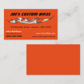 Benutzerdefiniertes Motorrad | Chrome Flame Custom Visitenkarte (Vorne/Hinten)