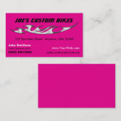 Benutzerdefiniertes Motorrad | Chrome Flame Custom Visitenkarte (Vorne/Hinten)