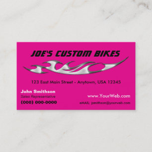 Benutzerdefiniertes Motorrad Chrome Flame Custom Visitenkarte
