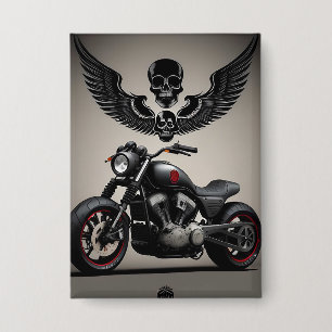 Benutzerdefiniertes Motorrad mit Totenkopf- und Fl Button