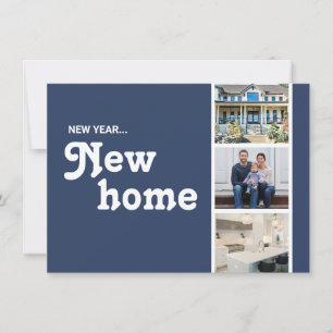 Benutzerdefiniertes Multi-Foto Neujahr Neue Zuhaus Feiertagskarte