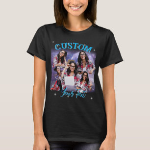 Benutzerdefiniertes Multi-Foto, Retro-Vintages Boo T-Shirt