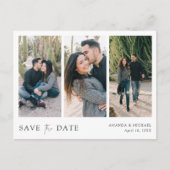 Benutzerdefiniertes Multi-Foto Save the Date Einladungspostkarte (Vorderseite)