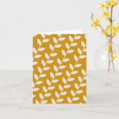 Benutzerdefiniertes Mustard 70er Retro Leaf Muster Karte (Gelbe Blume)