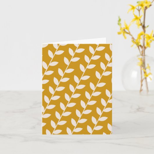 Benutzerdefiniertes Mustard 70er Retro Leaf Muster Karte (Gelbe Blume)