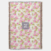 Benutzerdefiniertes Muster Alte Rose Monogramm Thr Decke (Vorderseite Vertikal)