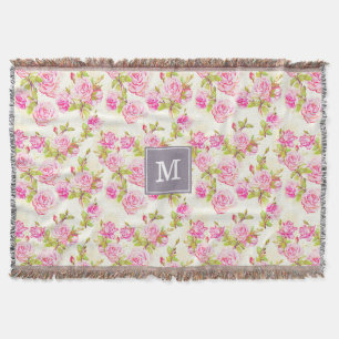 Benutzerdefiniertes Muster Alte Rose Monogramm Thr Decke