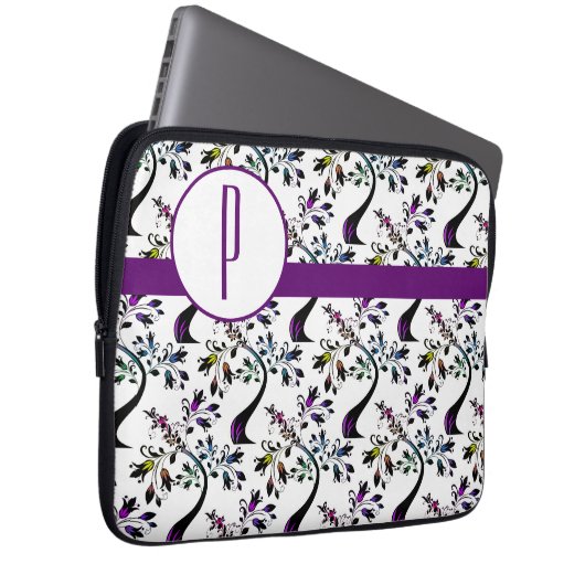 Benutzerdefiniertes Muster der ersten Monogramm-Re Laptopschutzhülle (Vorne Rechts)