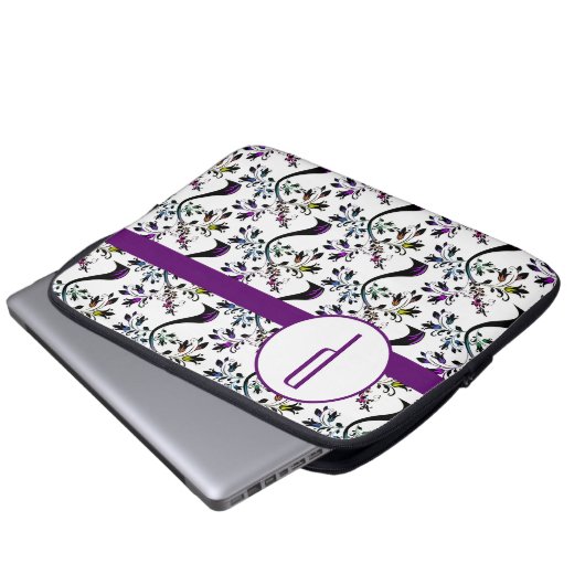 Benutzerdefiniertes Muster der ersten Monogramm-Re Laptopschutzhülle (Vorne Knopf)