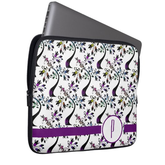 Benutzerdefiniertes Muster der ersten Monogramm-Re Laptopschutzhülle (Vorne Rechts)