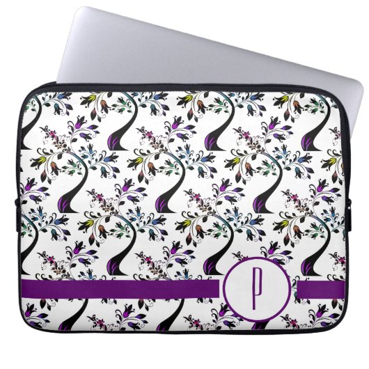 Benutzerdefiniertes Muster der ersten Monogramm-Re Laptopschutzhülle (Vorderseite)